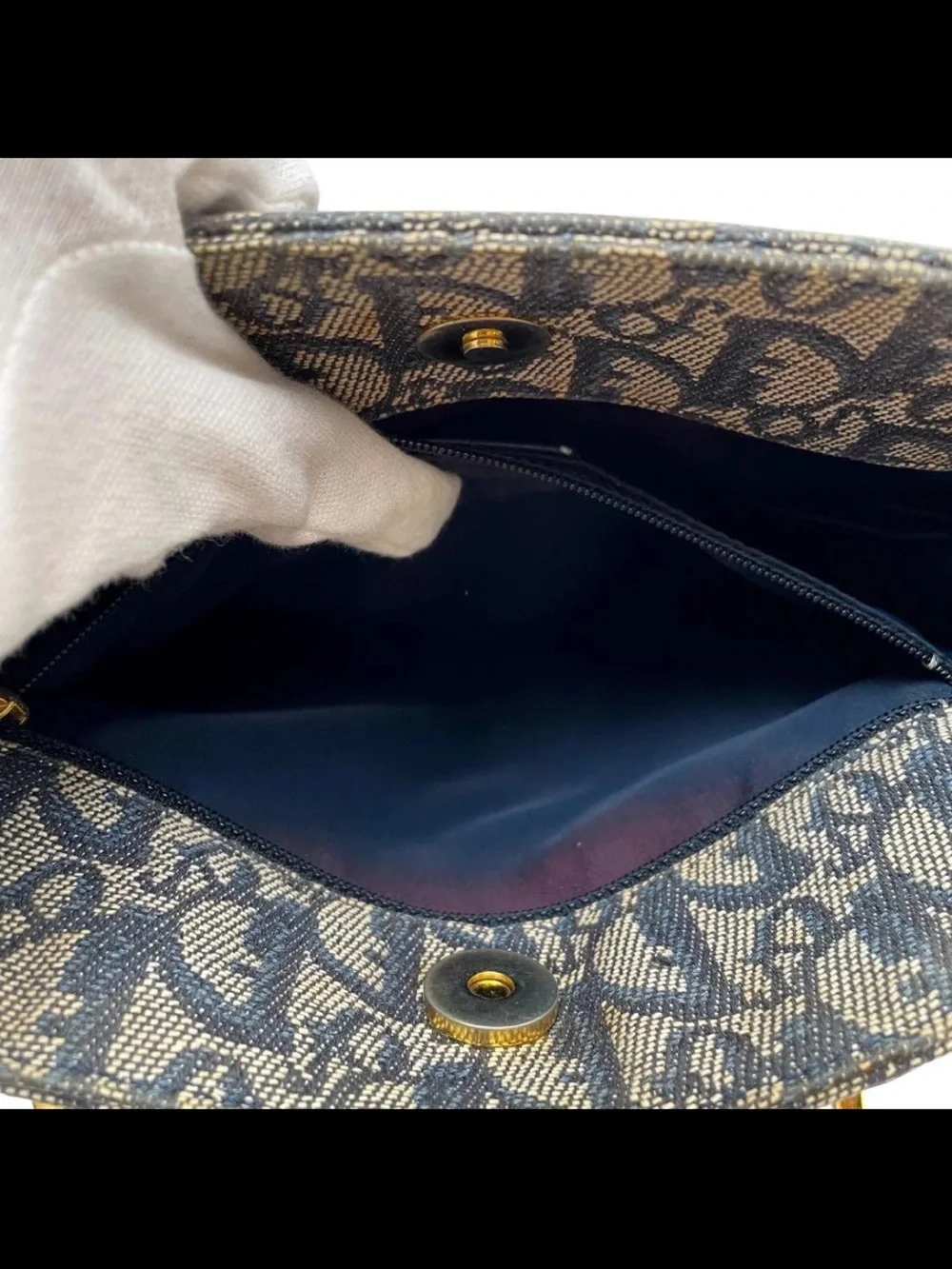 Dior Navy and Beige Monogram Tote